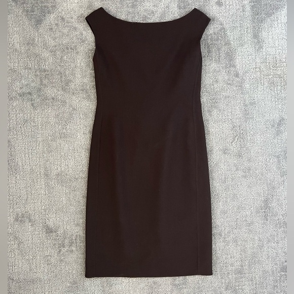 Narciso Rodriguez Brown Wool Blend Sheath Dress - Picture 1 of 5
